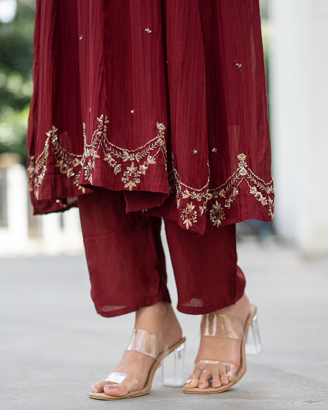 Lavi Mul Chanderi Anarkali