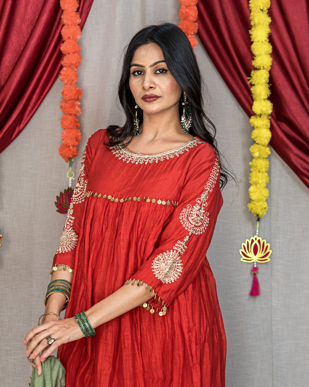 Nazakat Mul Chanderi Dress