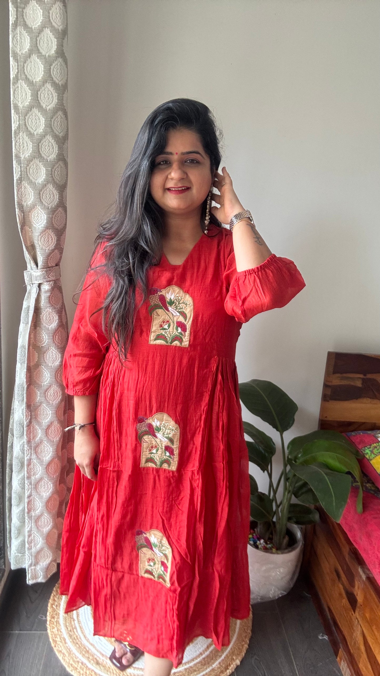 “Mishri “Mul Chanderi Gown💜