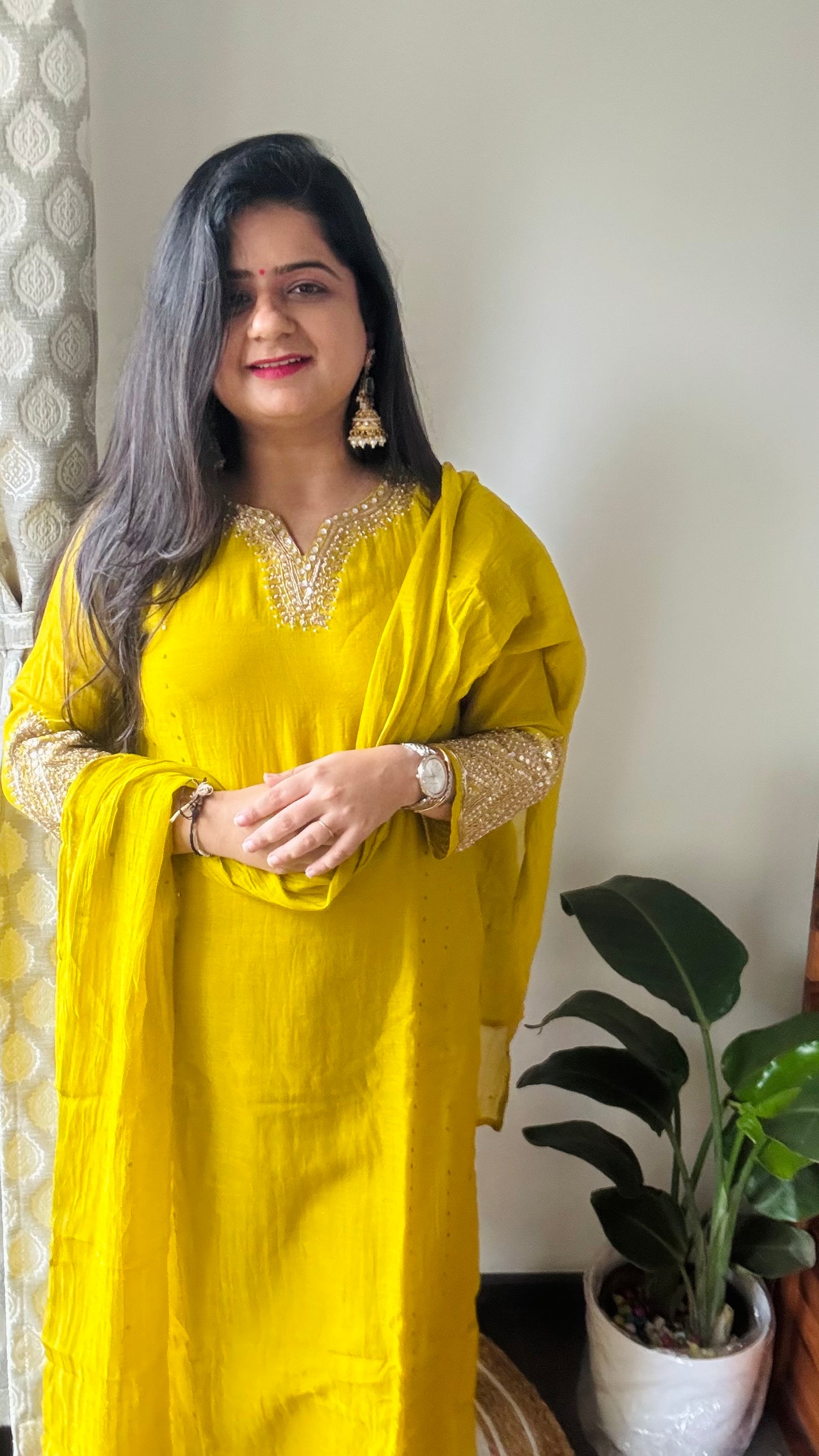 “Sunflower” Mul Chanderi Suit Set💛💜