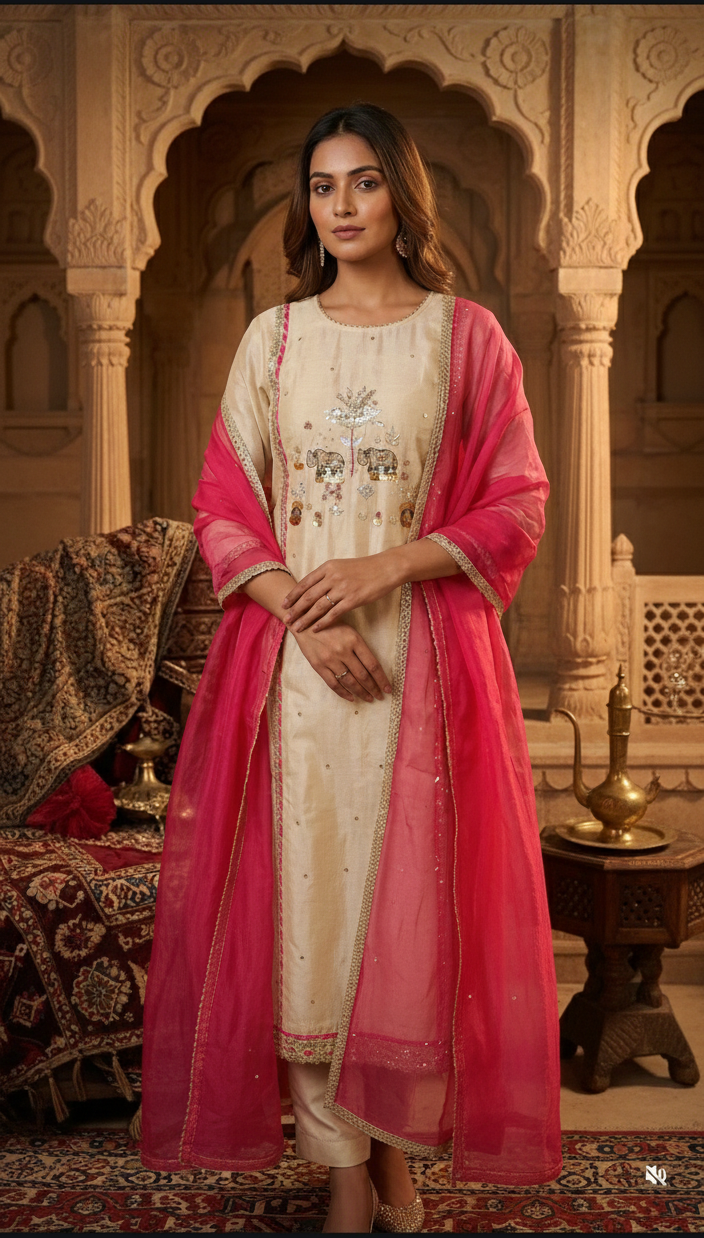 “ kashish “ pure soft crush tissue suit “