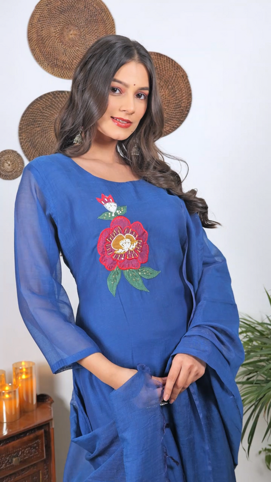 "Jasmin"mul chanderi dress