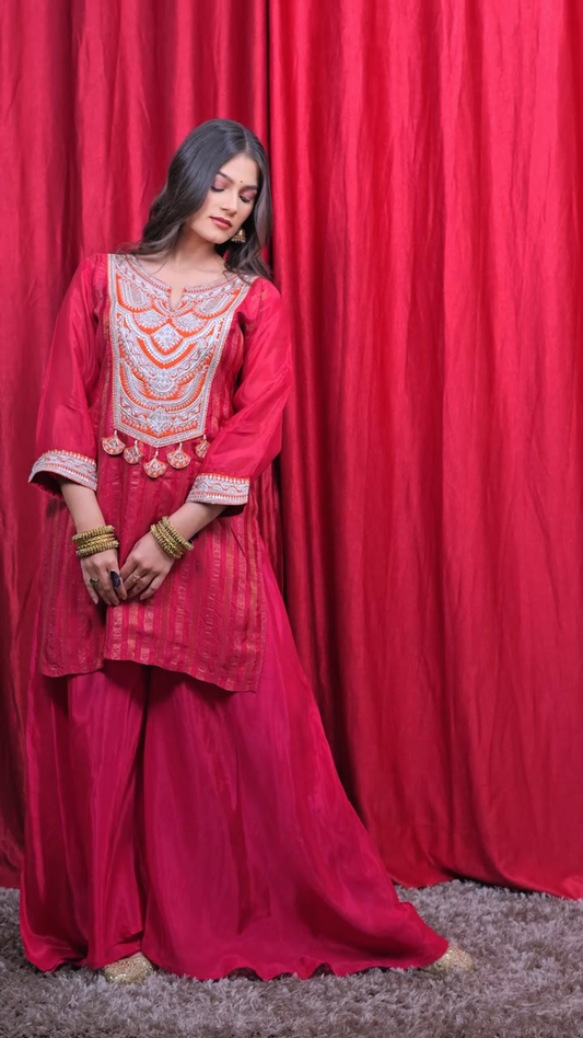 "Rani" soft silk sharara set