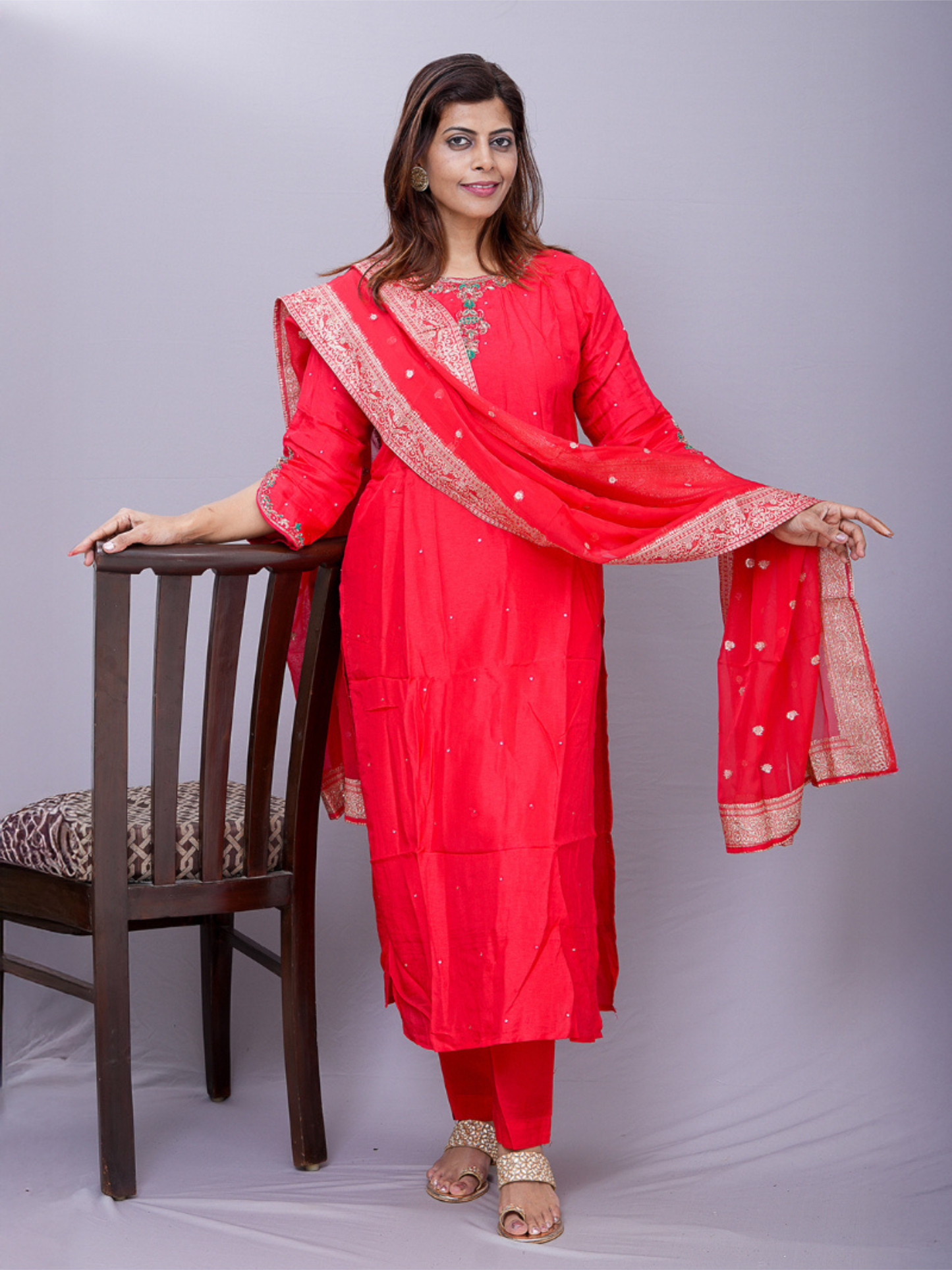"Riham" raw silk dress