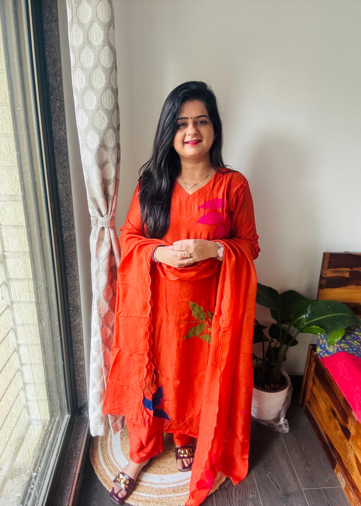 “Ruhi”Pure Mul Chanderi Suit Set !