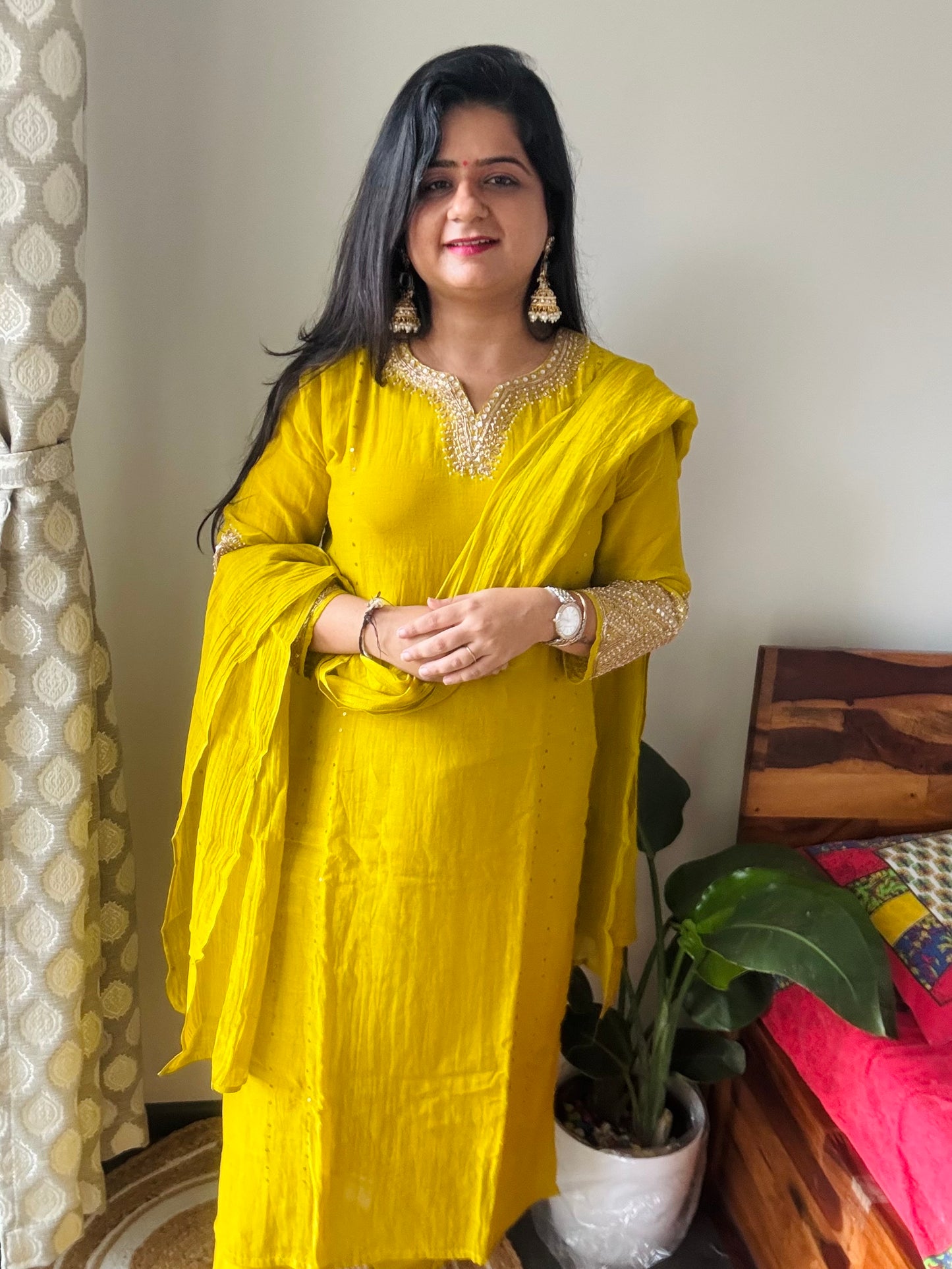 “Sunflower” Mul Chanderi Suit Set💛💜