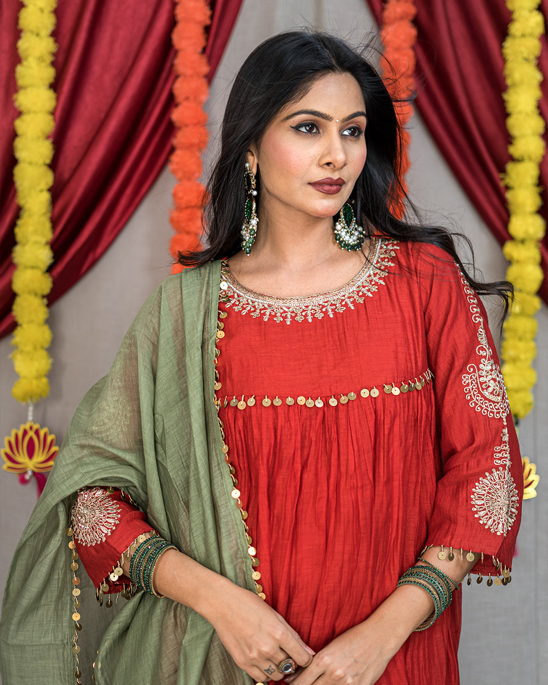 Nazakat Mul Chanderi Dress