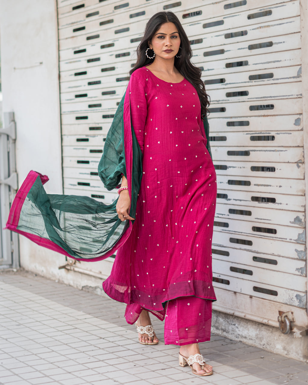 Gulabo Mul Chanderi Dress