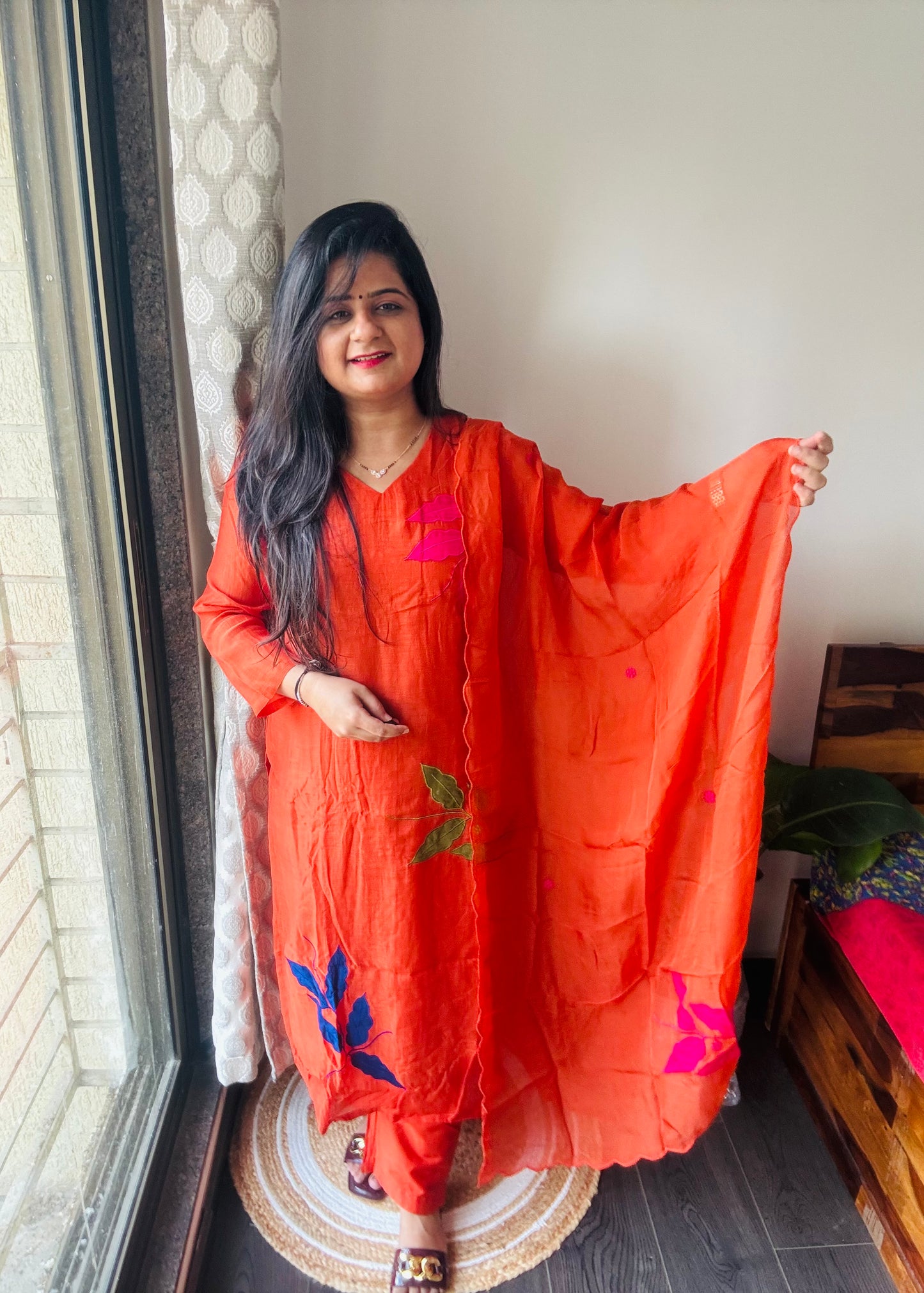 “Ruhi”Pure Mul Chanderi Suit Set !