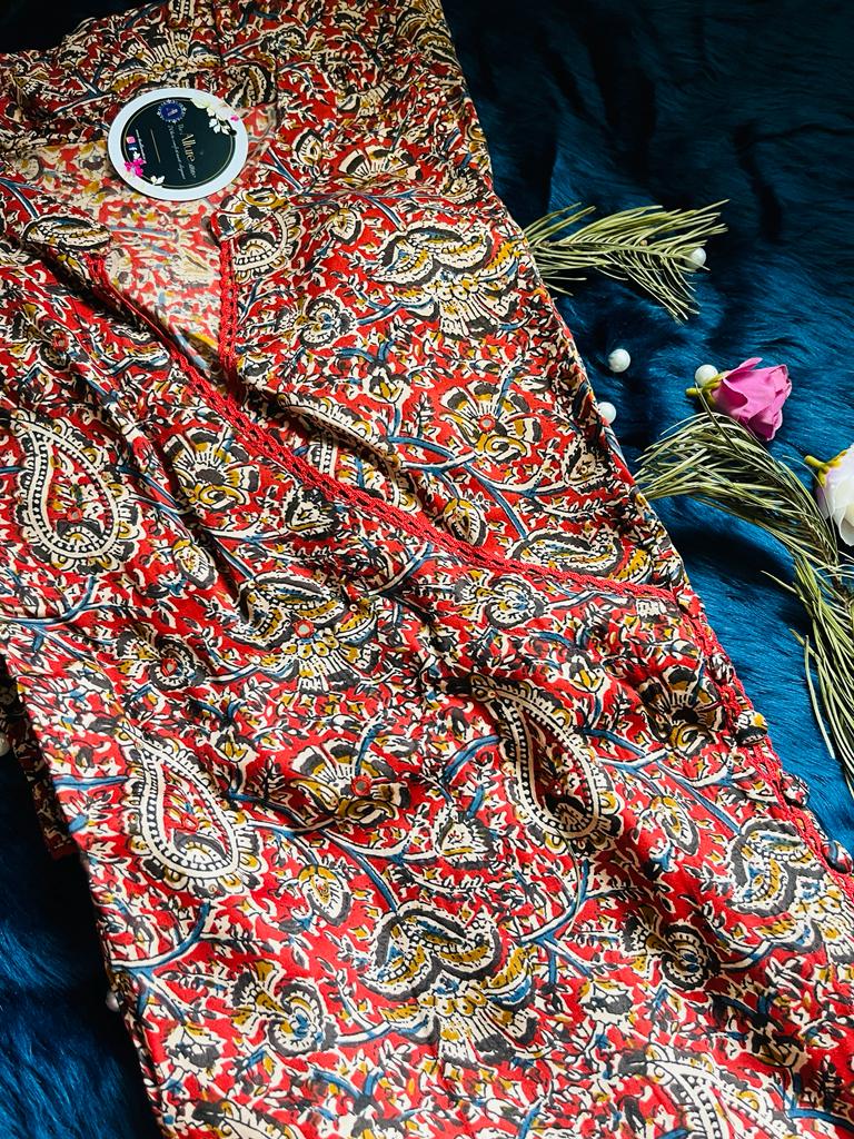 Angrakha Style in beautiful kalmkari print !