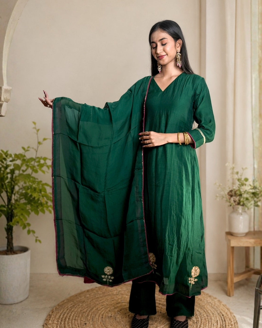 Anshi Mul chanderi Dress