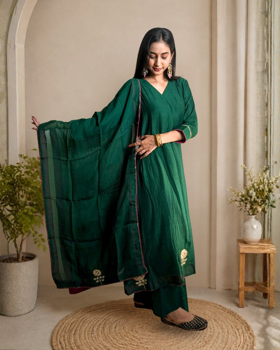 Anshi Mul chanderi Dress