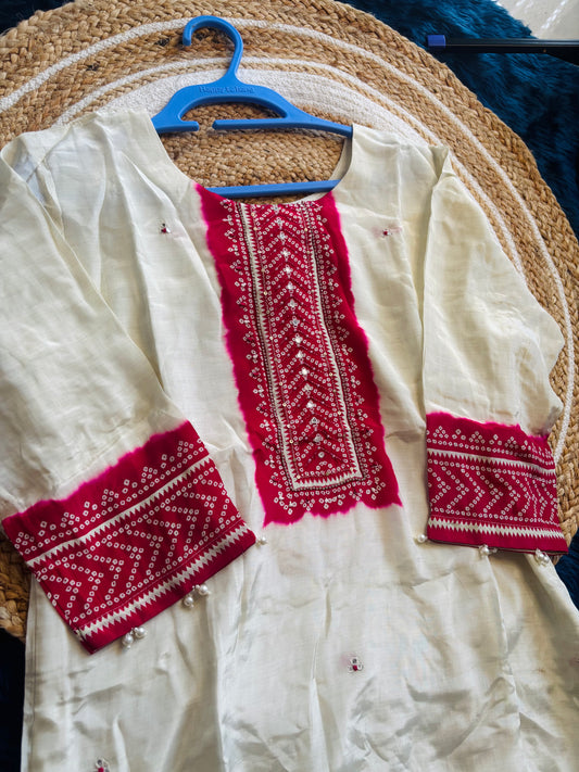 "Neha" pure crape silk suit