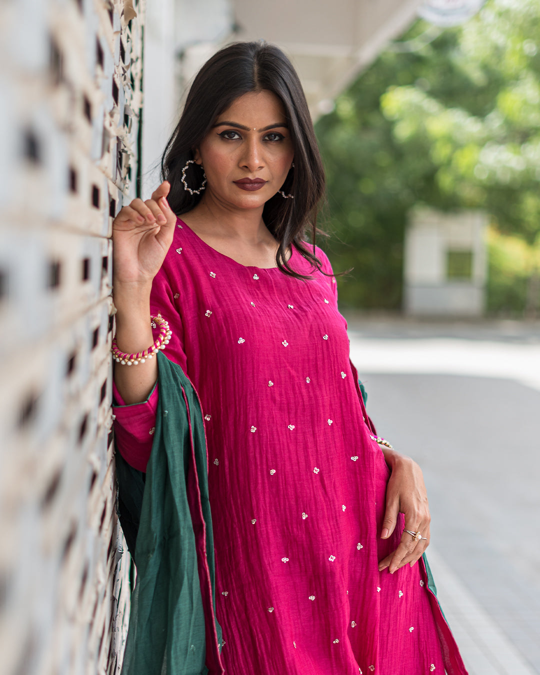 Gulabo Mul Chanderi Dress