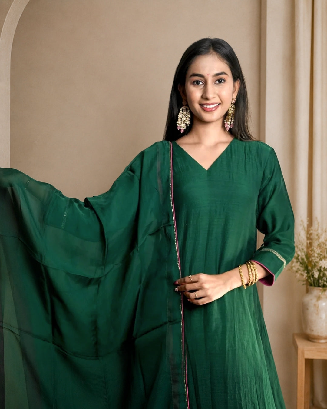 Anshi Mul chanderi Dress