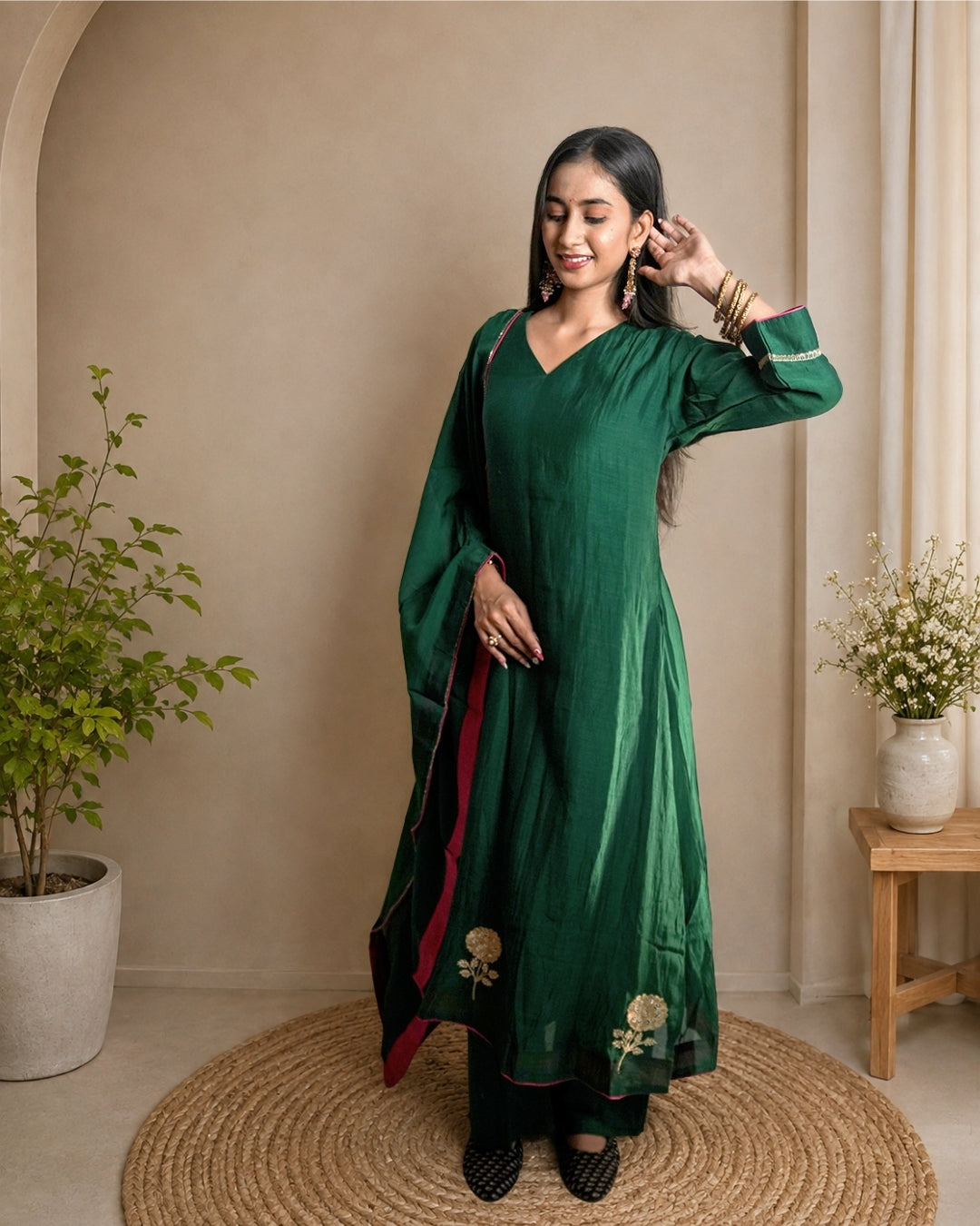Anshi Mul chanderi Dress