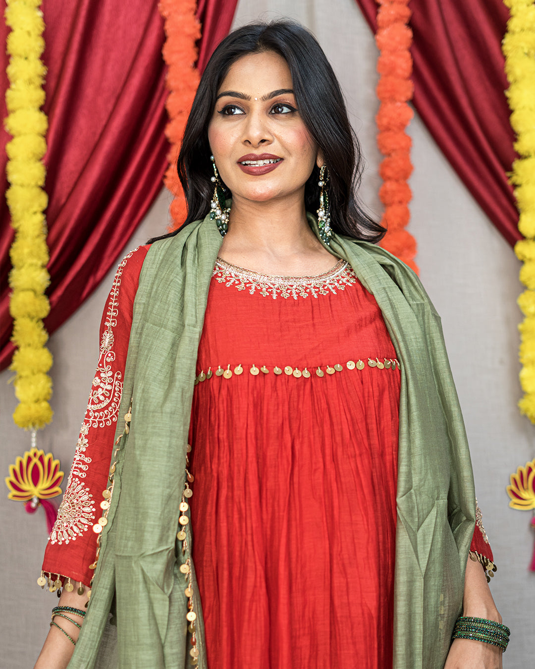 Nazakat Mul Chanderi Dress