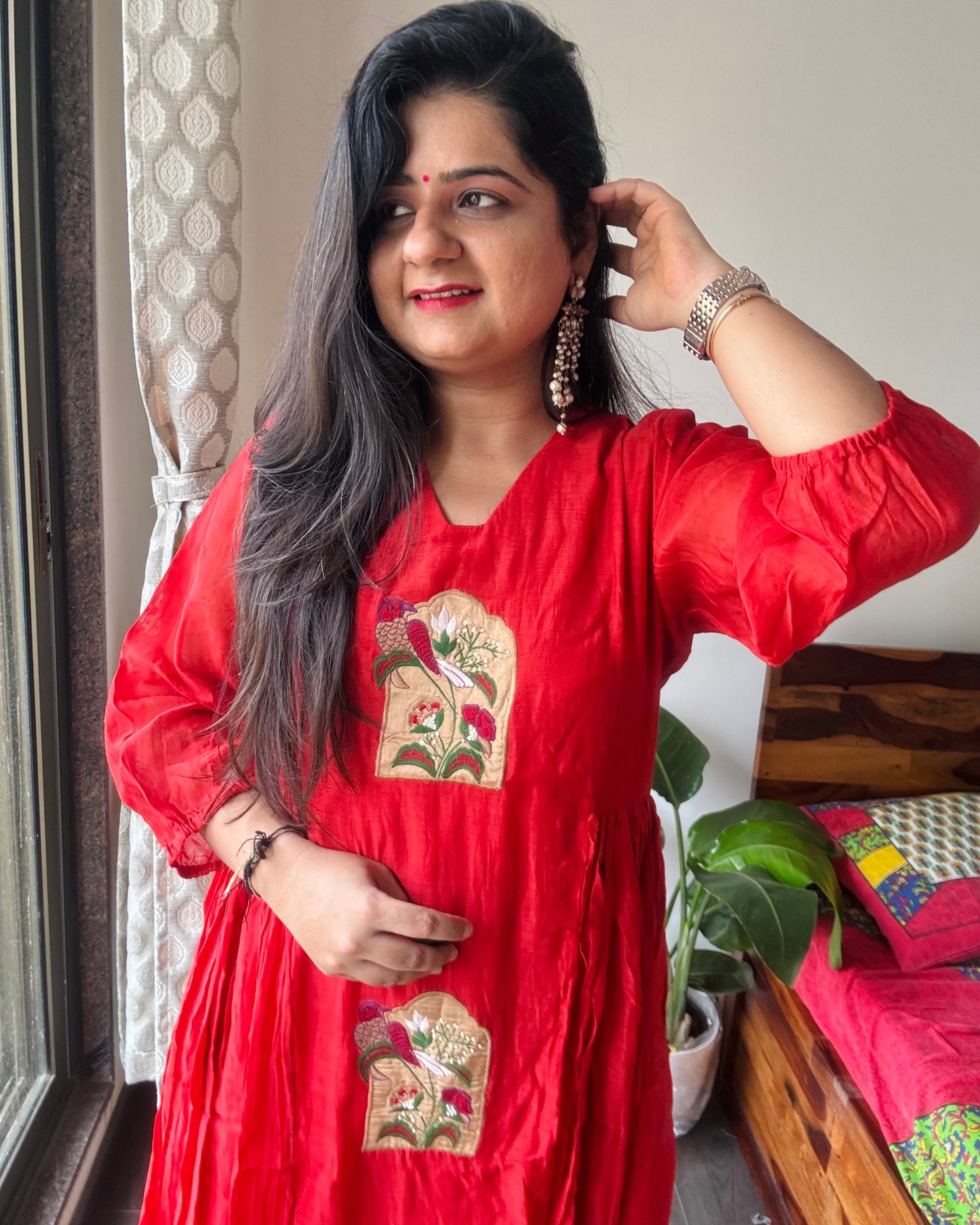 “Mishri “Mul Chanderi  Gown💜