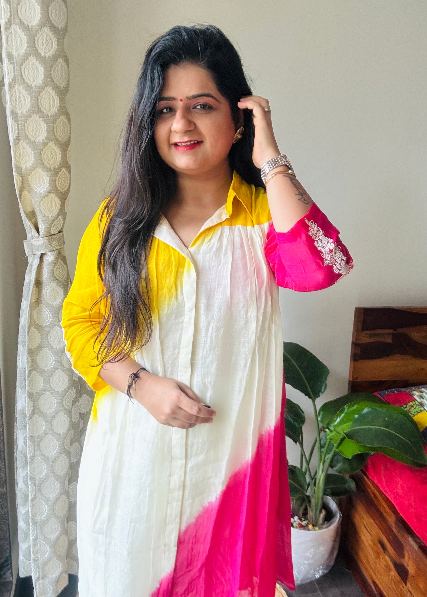 “Rangya” Mul Chanderi Kurti Pant💜