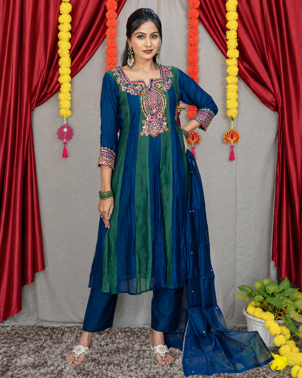 Morni Mul Chanderi Dress