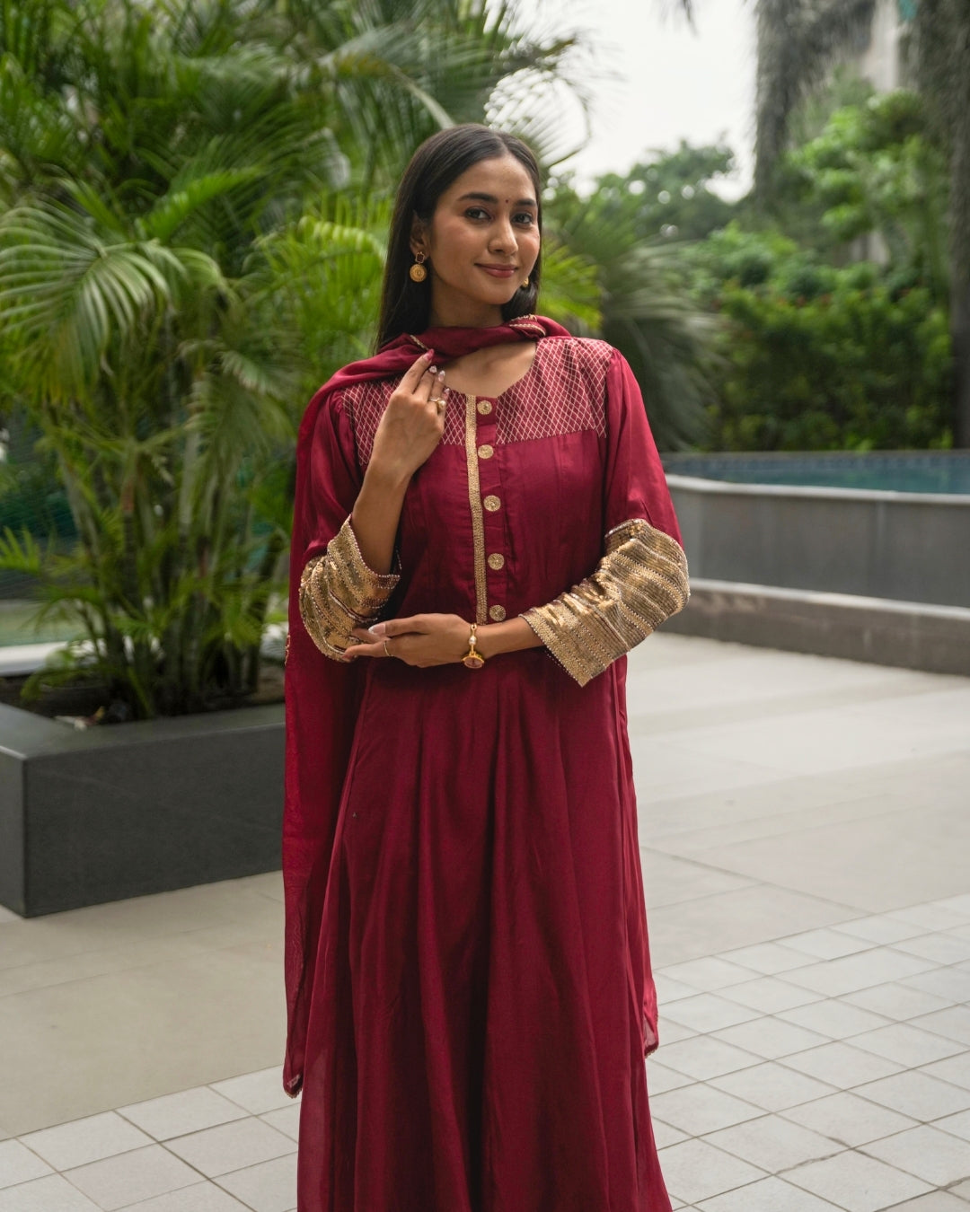Ruby Mashru Silk Anarkali