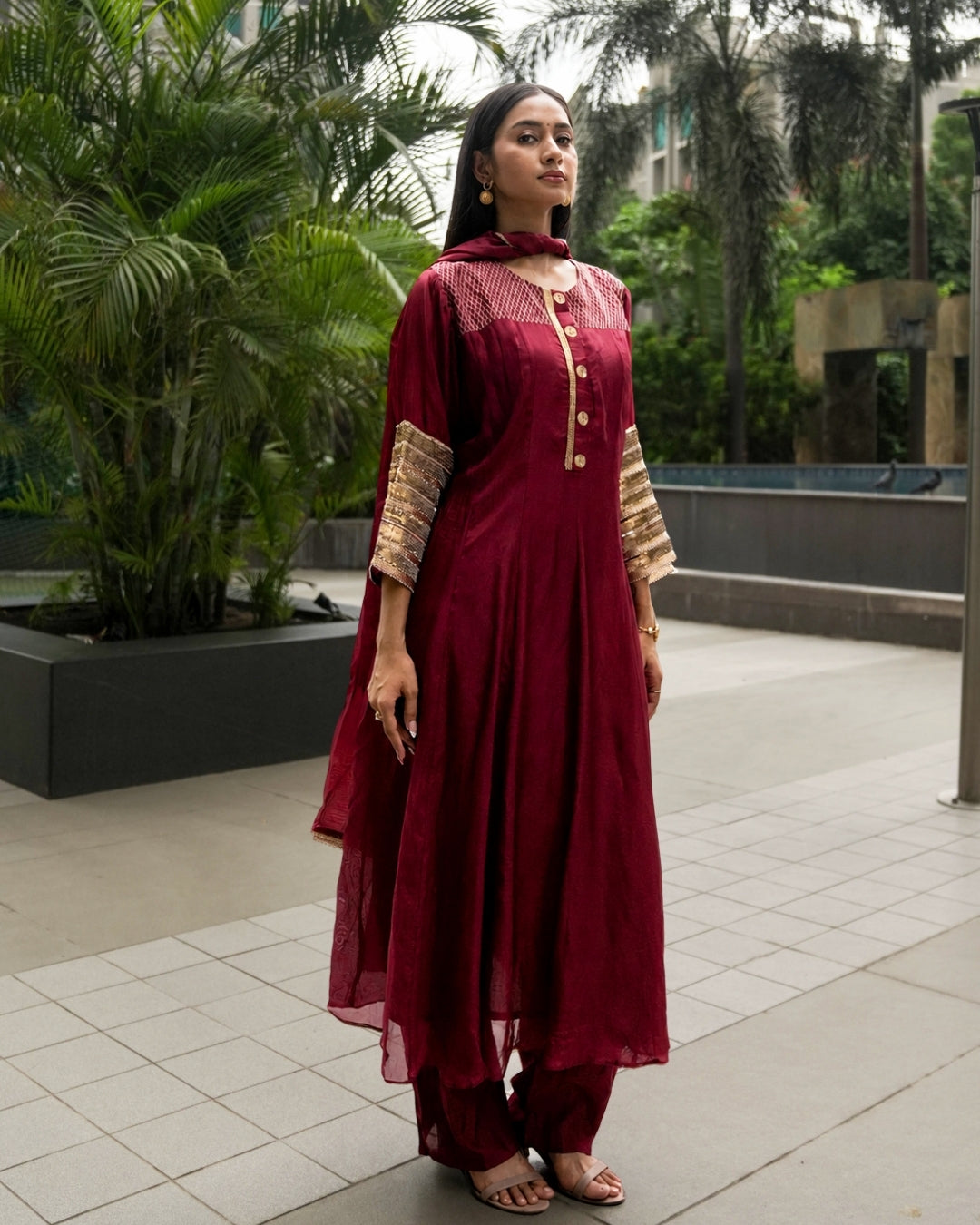 Ruby Mashru Silk Anarkali
