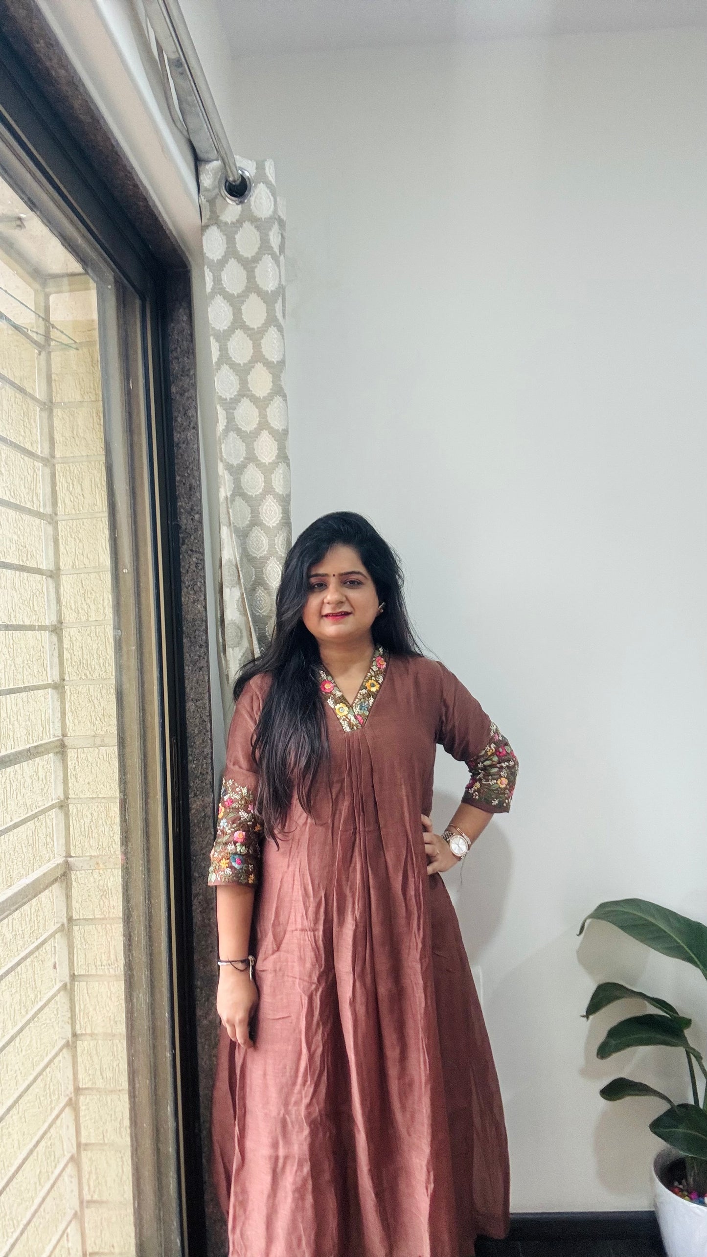 “Khubshurat” Mul Chanderi Suit set 🤎💜