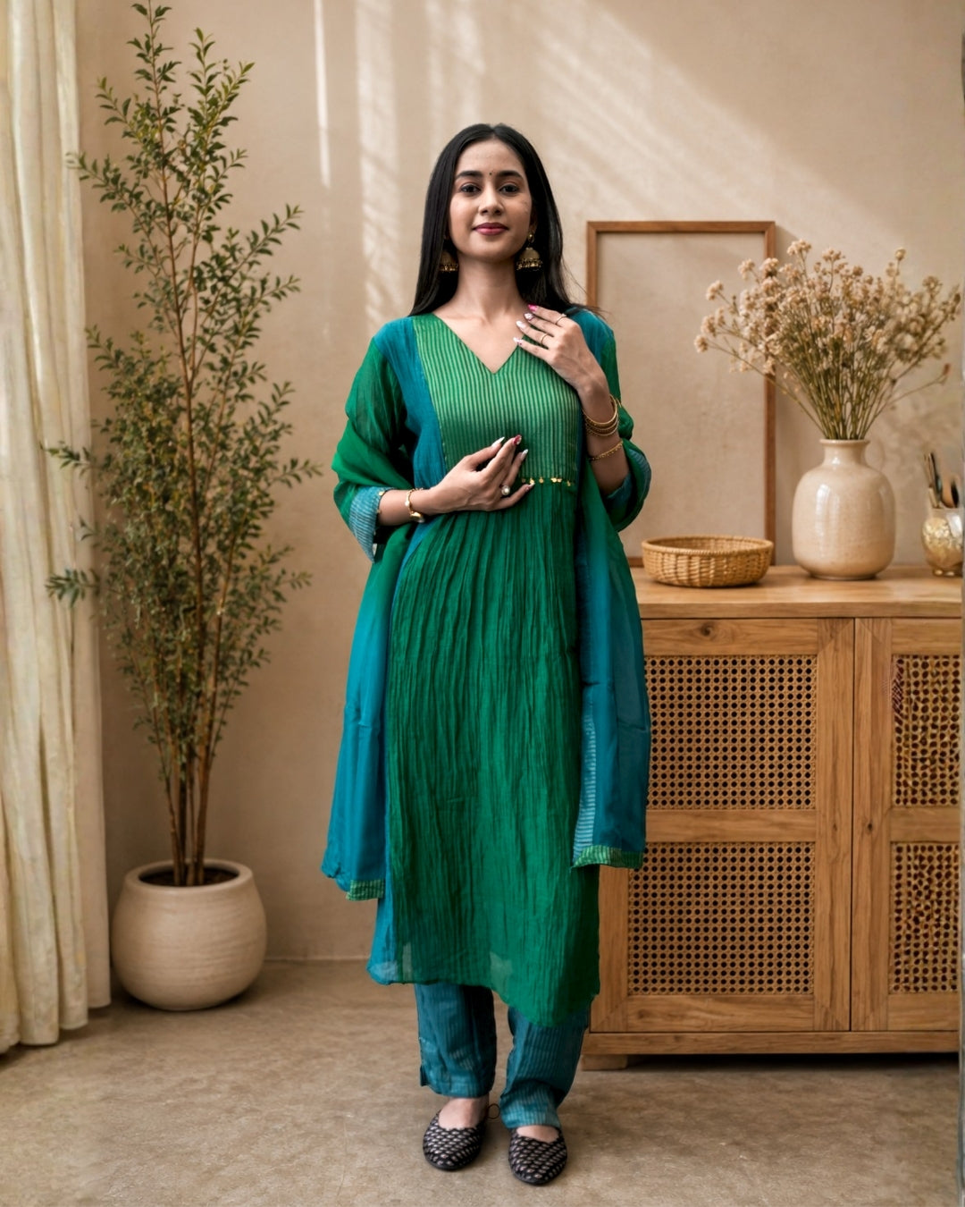 Raani Mul Chanderi Dress