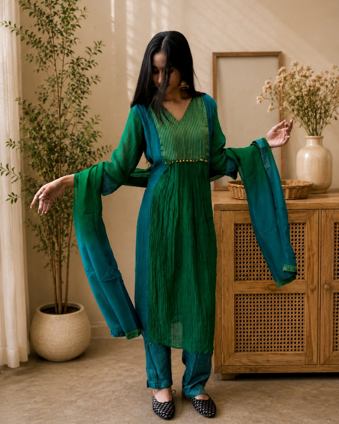 Raani Mul Chanderi Dress