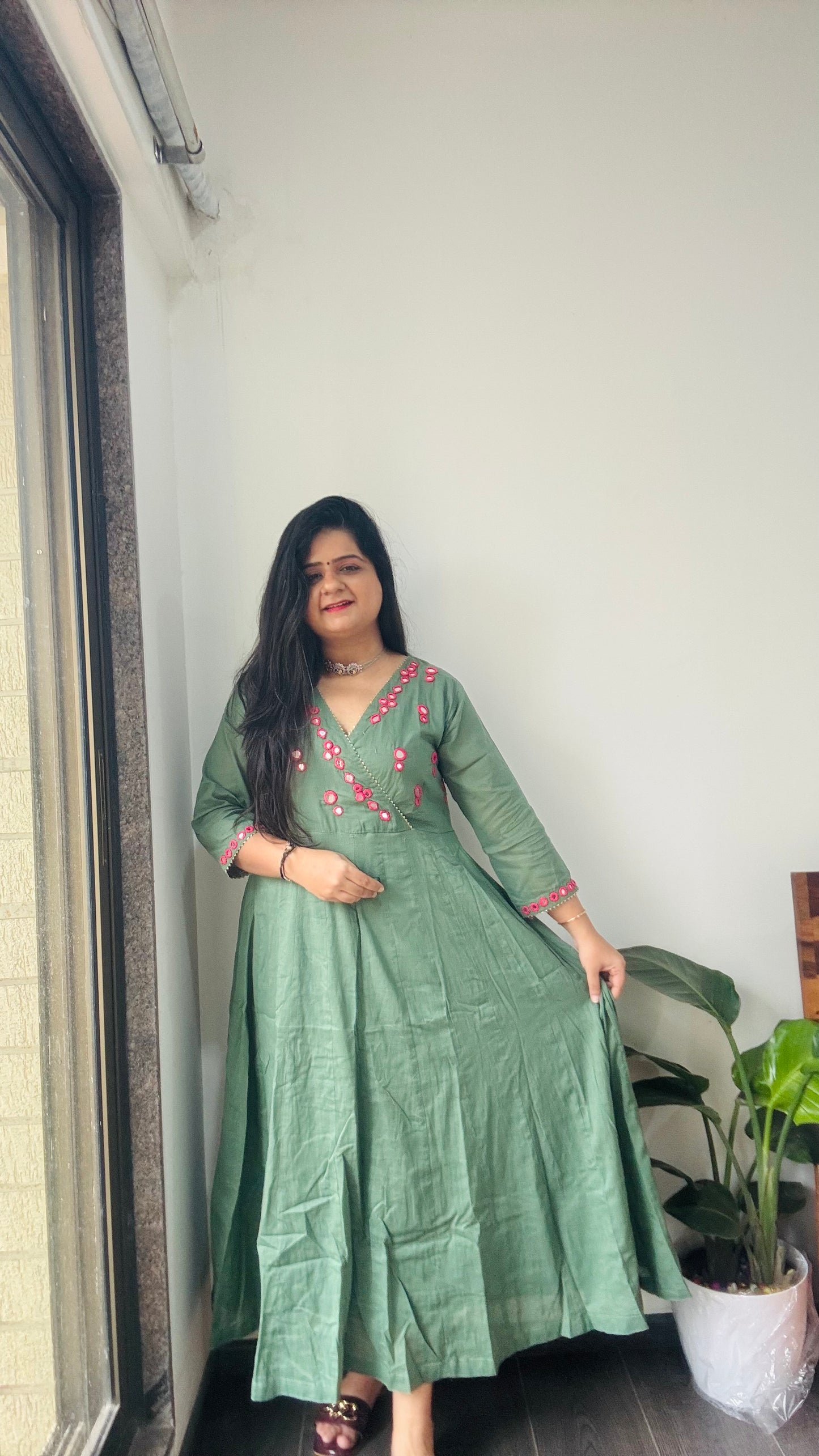 Apsara Mirror Work Gown !