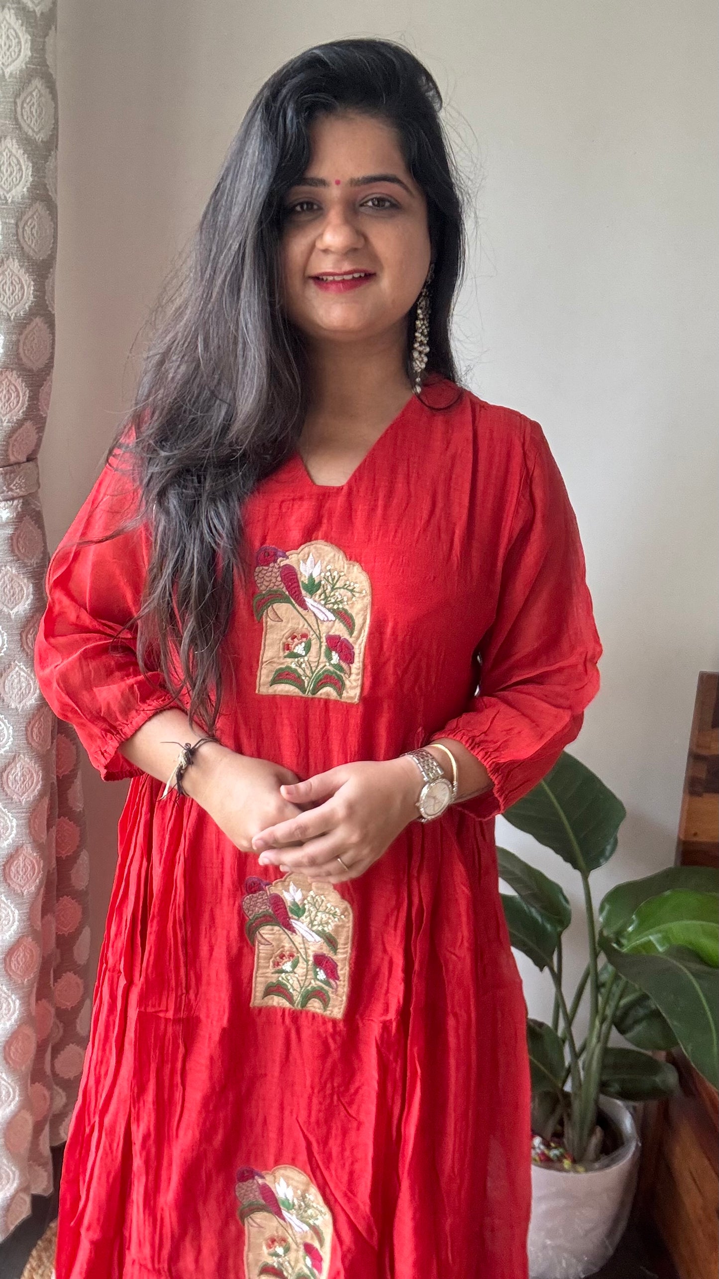 “Mishri “Mul Chanderi  Gown💜