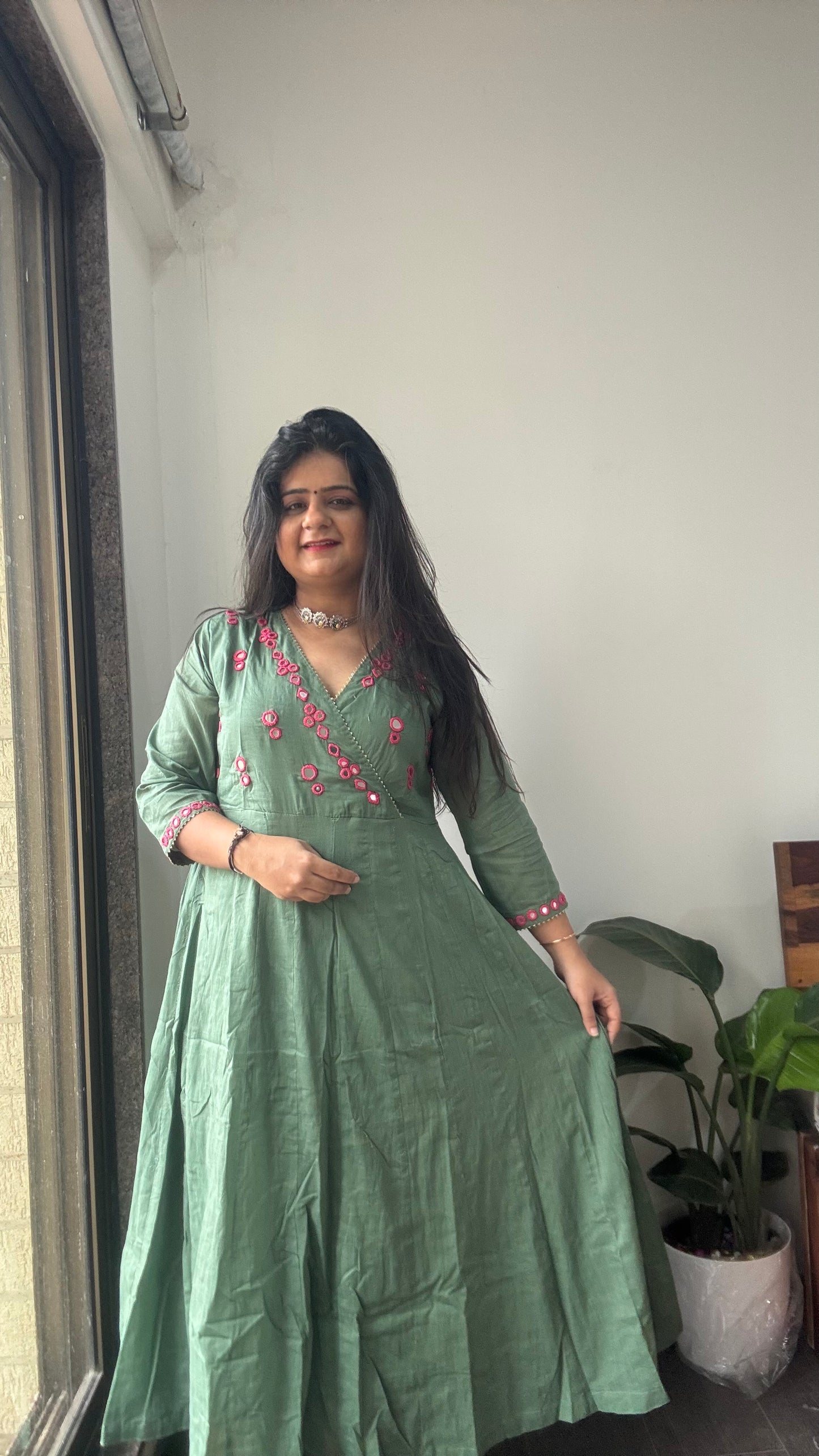 Apsara Mirror Work Gown !