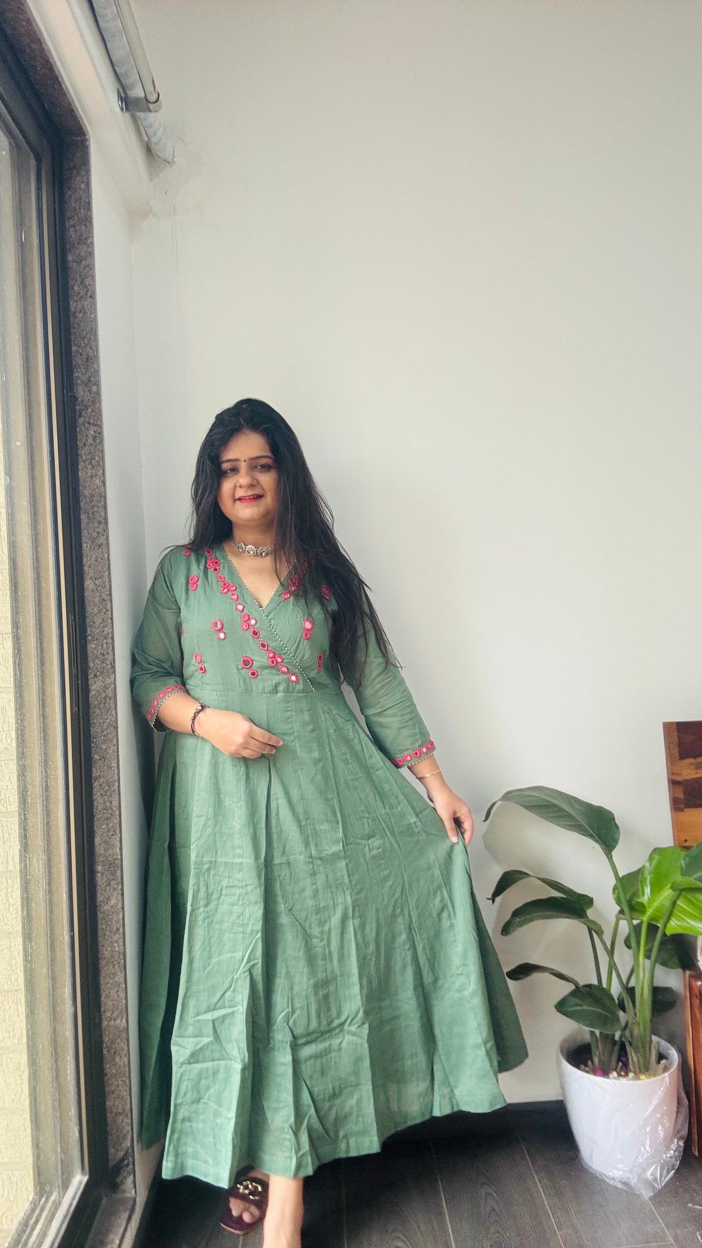 Apsara Mirror Work Gown !