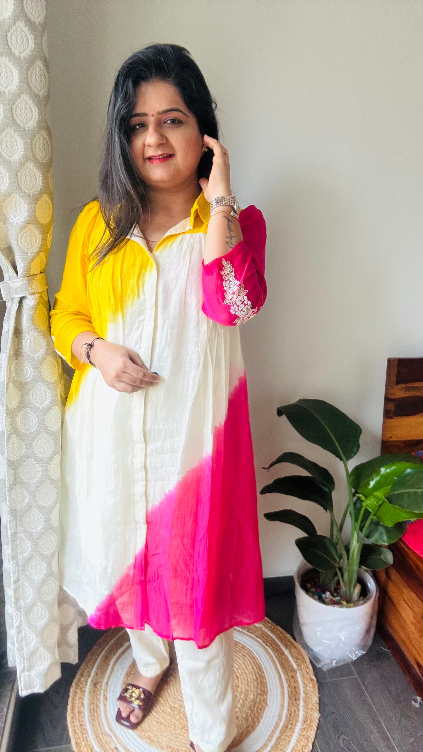 “Rangya” Mul Chanderi Kurti Pant💜