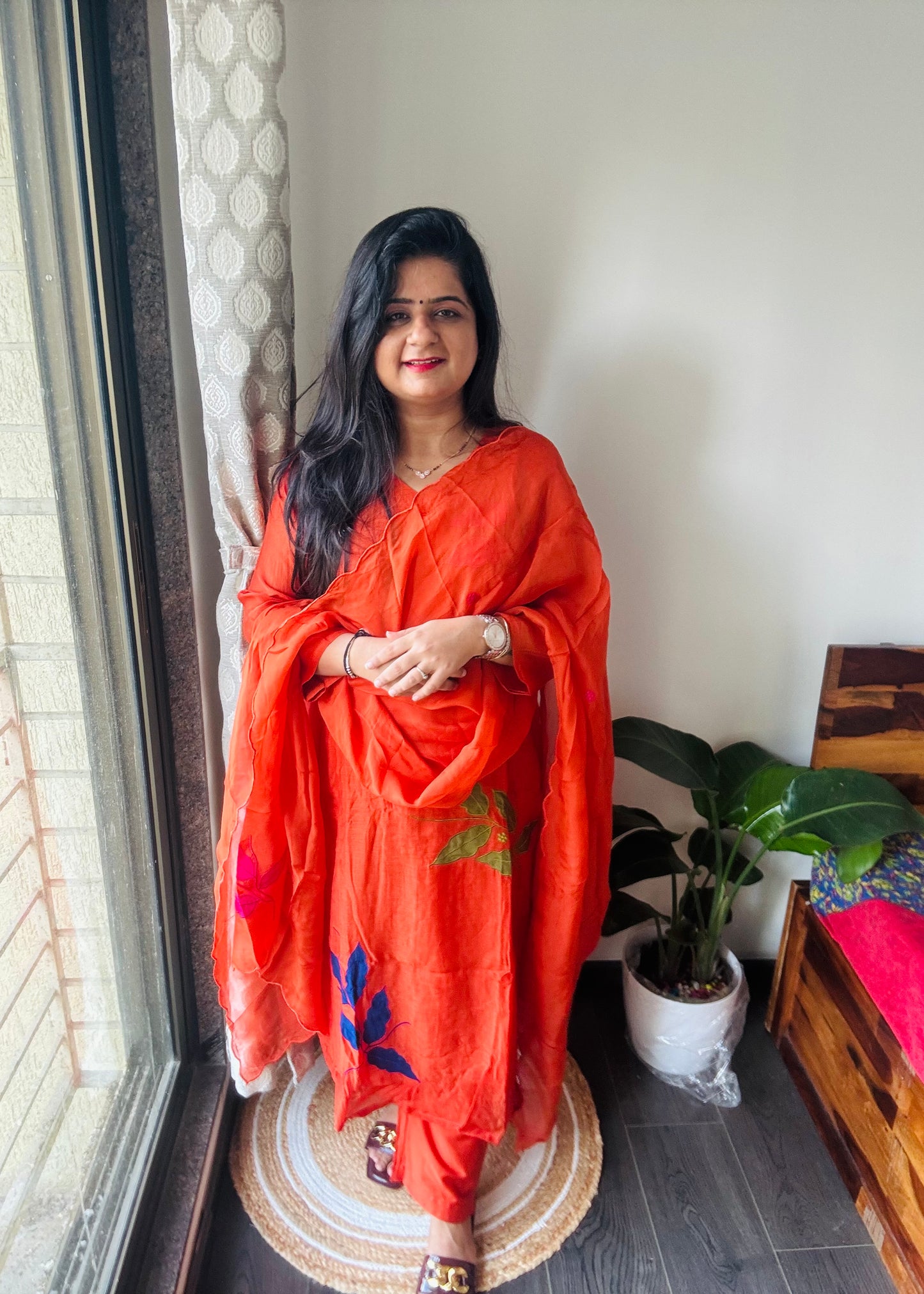 “Ruhi”Pure Mul Chanderi Suit Set !