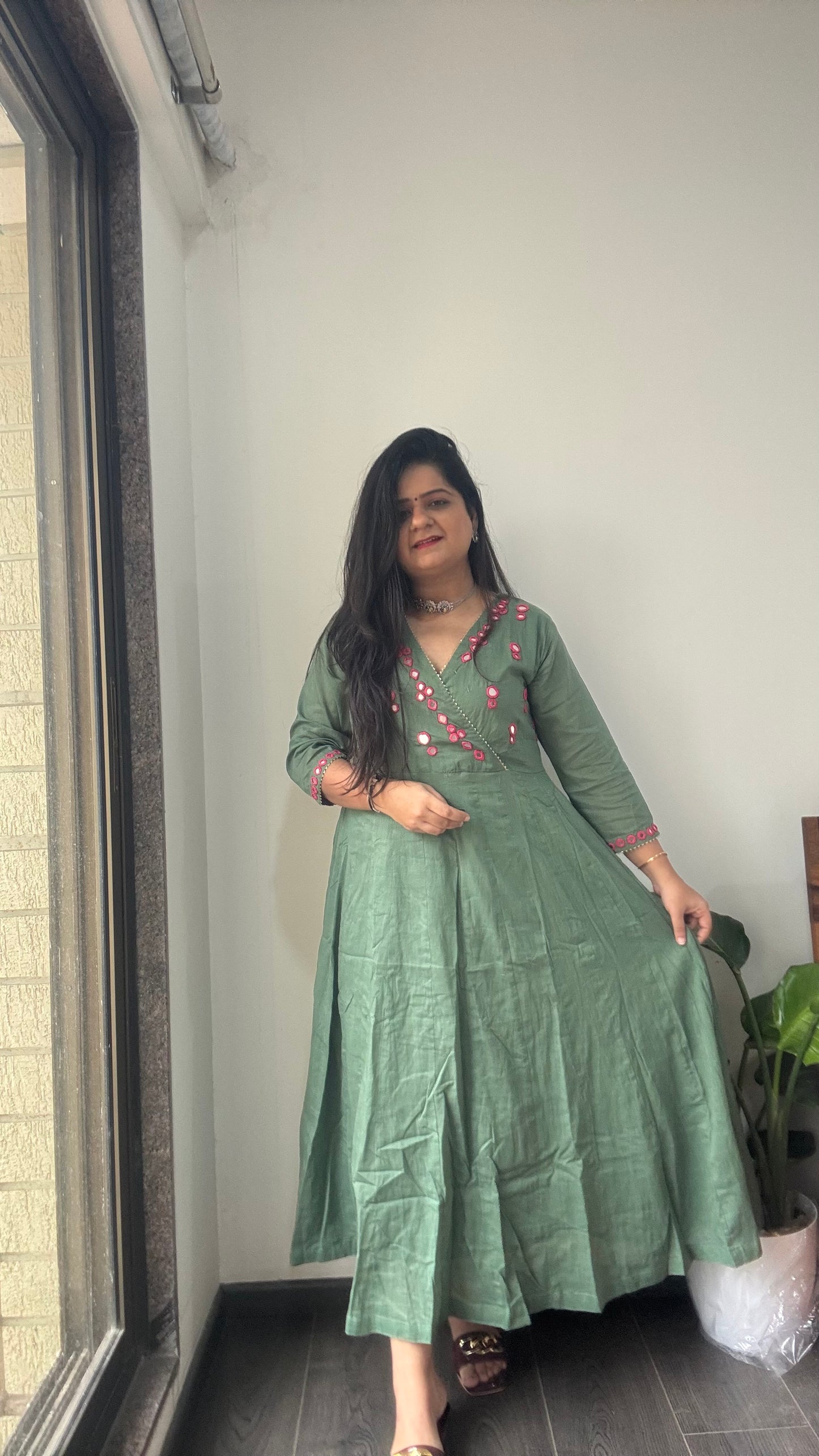 Apsara Mirror Work Gown !