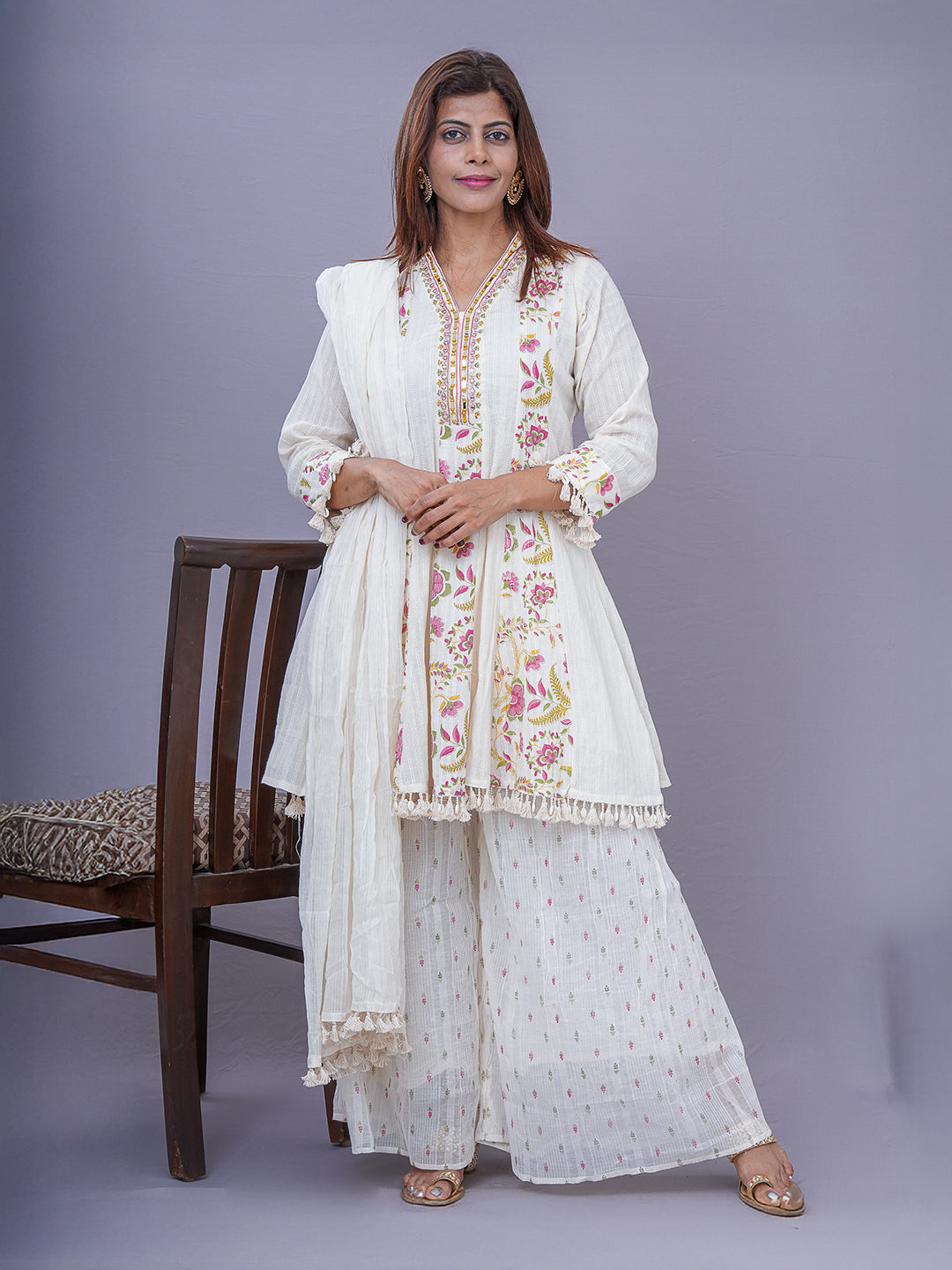 “Chahat” Sharara Set 🤍💜