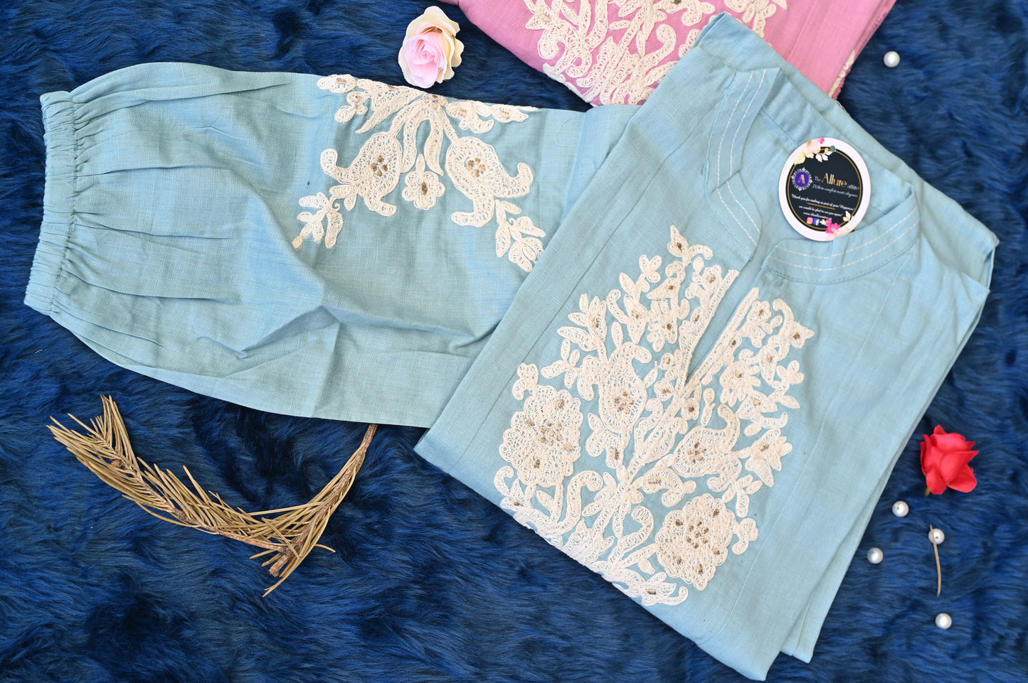 A-Line Kurti Pant with Designer work!