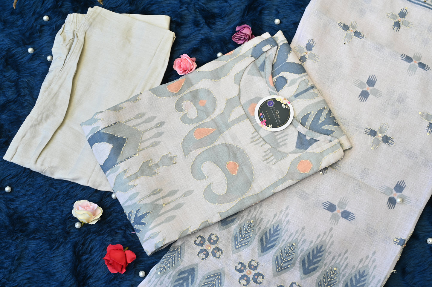 Ikkat with handwork kota doriya limited edition dress !