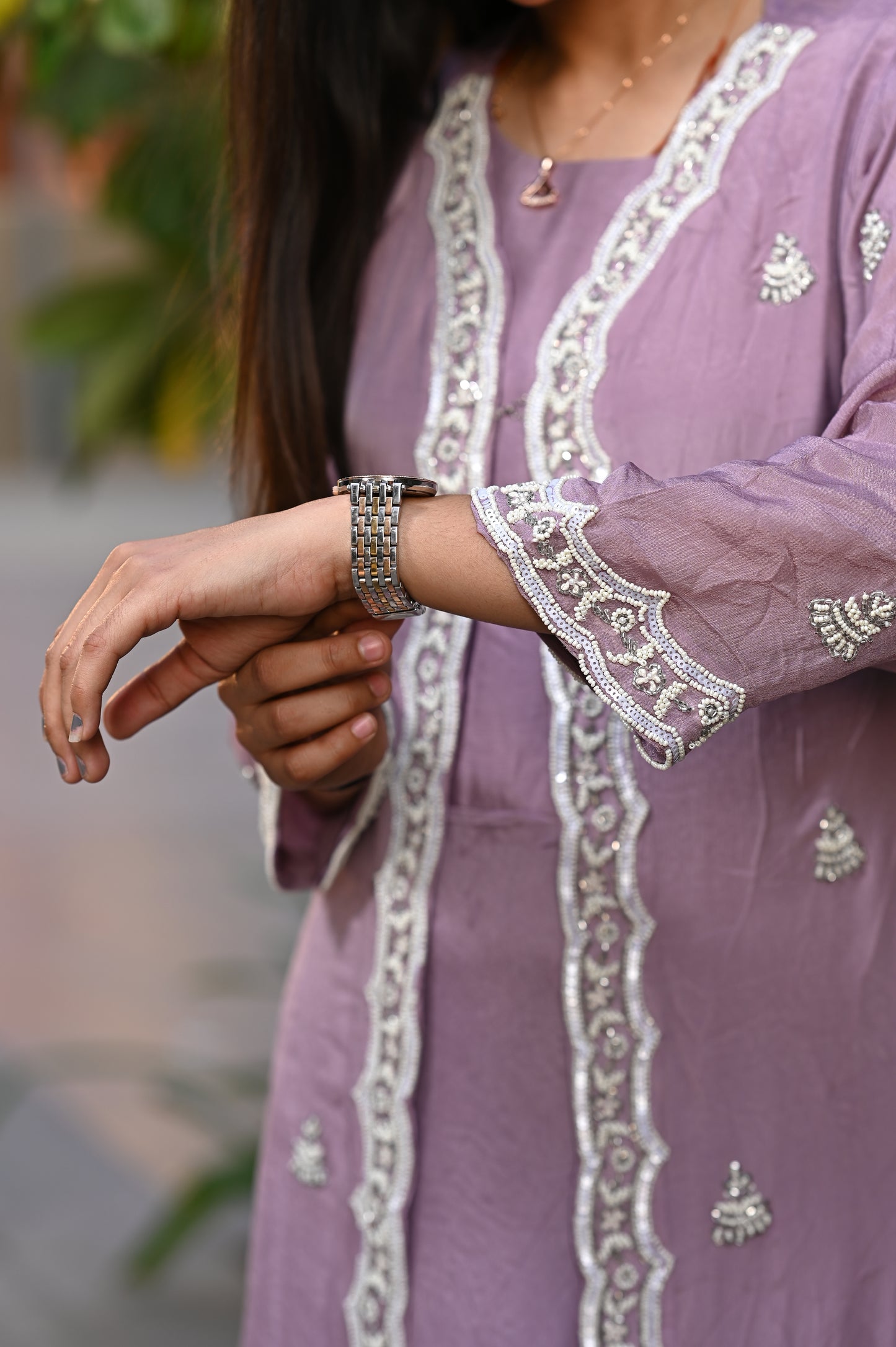 Gown with shrug style with pearl,zardoshi handwork!