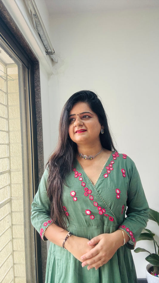 Apsara Mirror Work Gown !