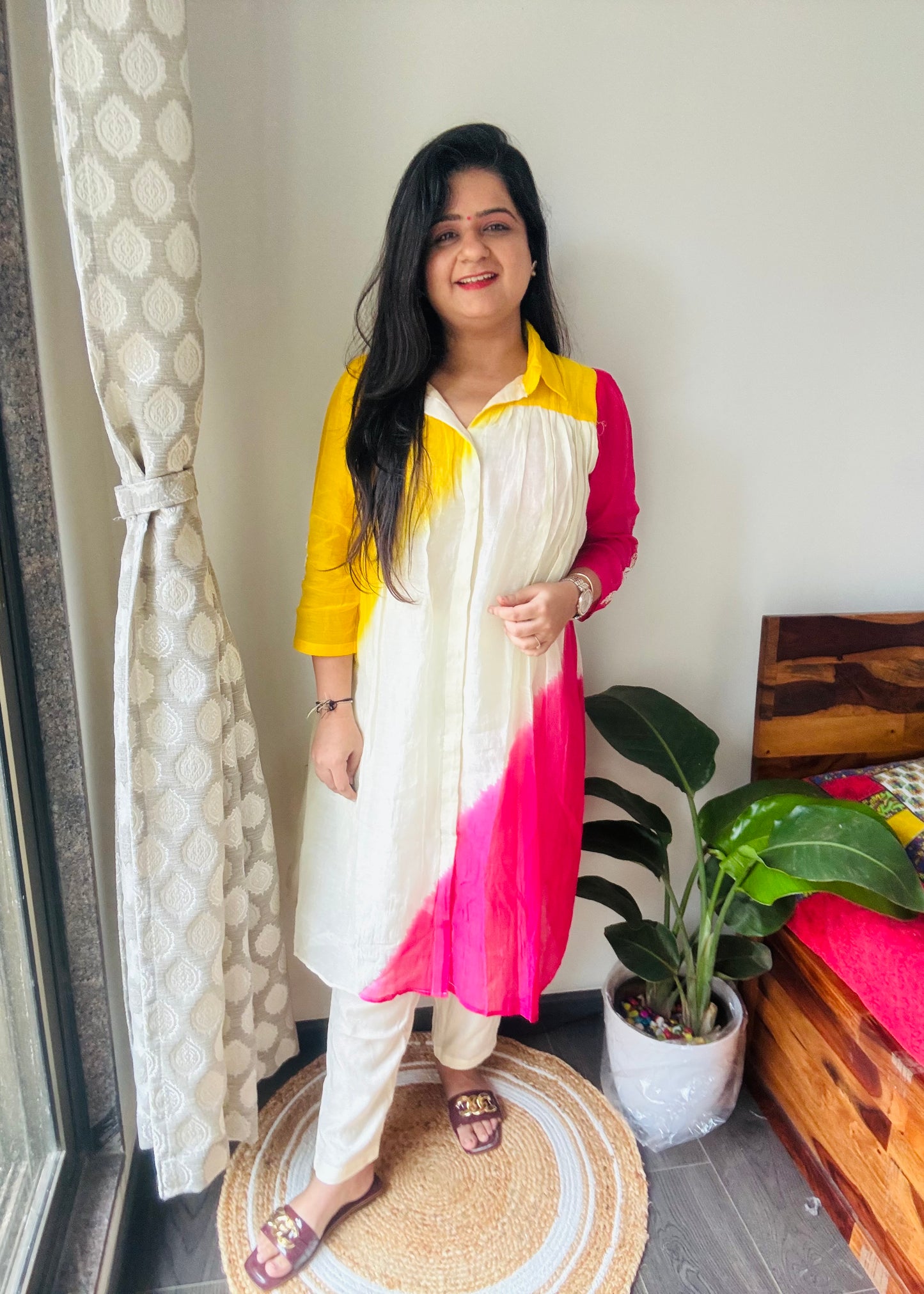 “Rangya” Mul Chanderi Kurti Pant💜