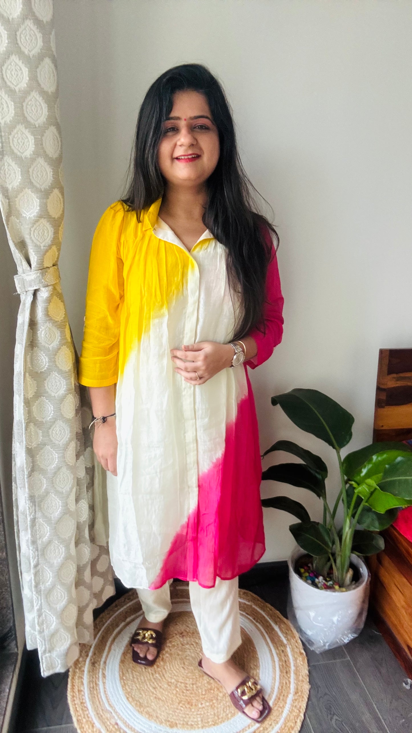 “Rangya” Mul Chanderi Kurti Pant💜