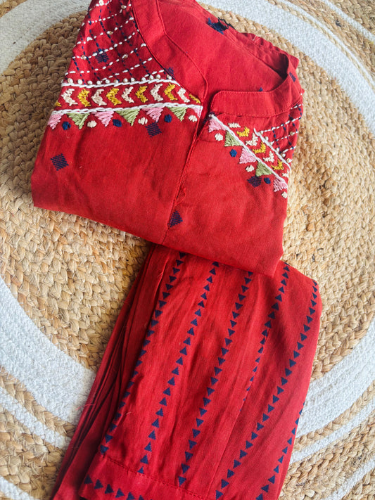 “Rangat “ Pure Jamdani Kurti Pant