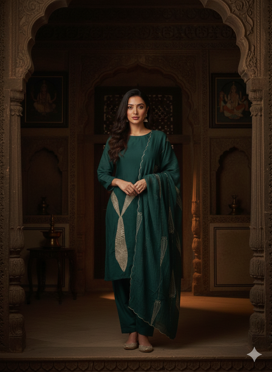 “Aachanl “ pure mul chanderi suit