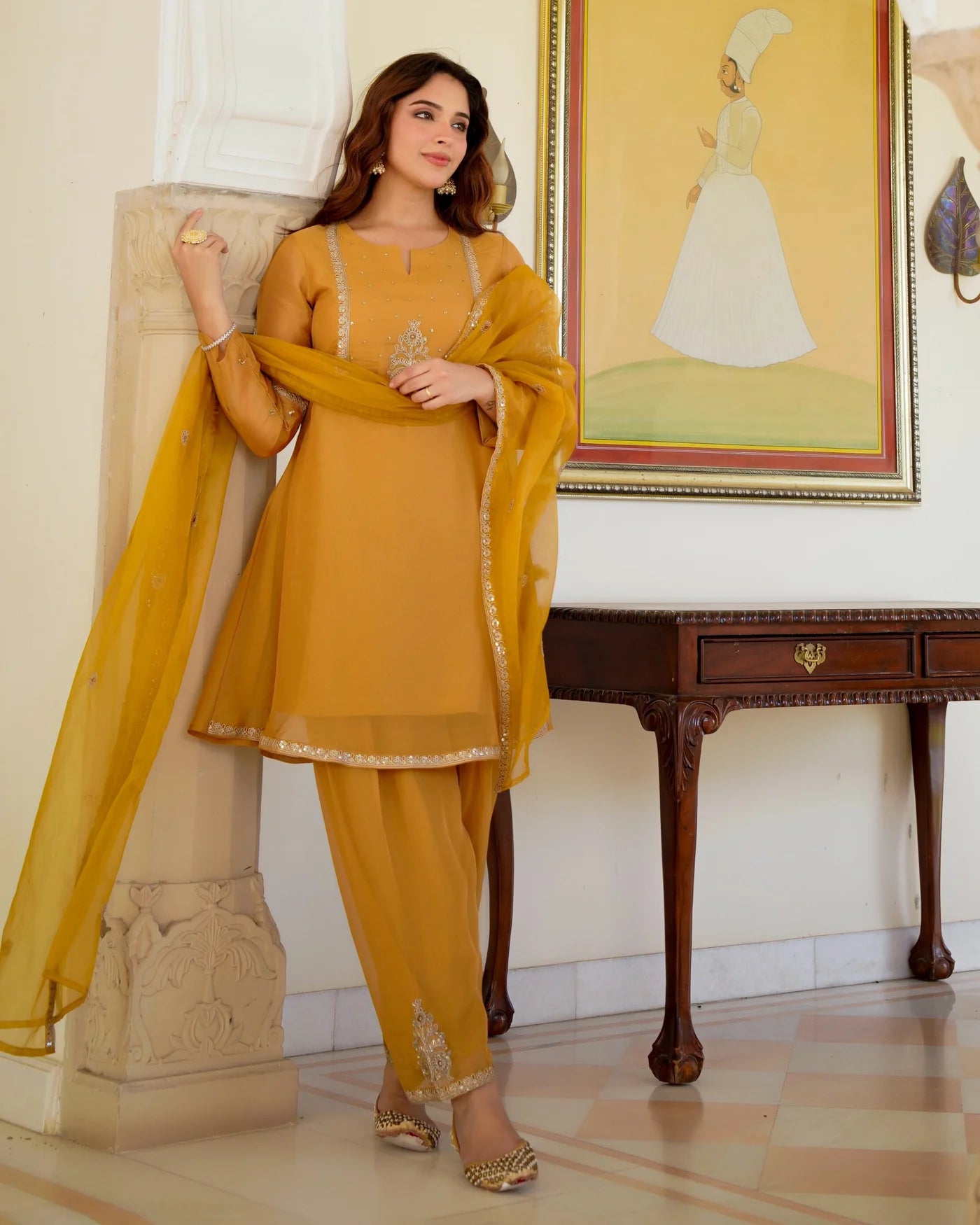"Meher" tissue silk farshi suit