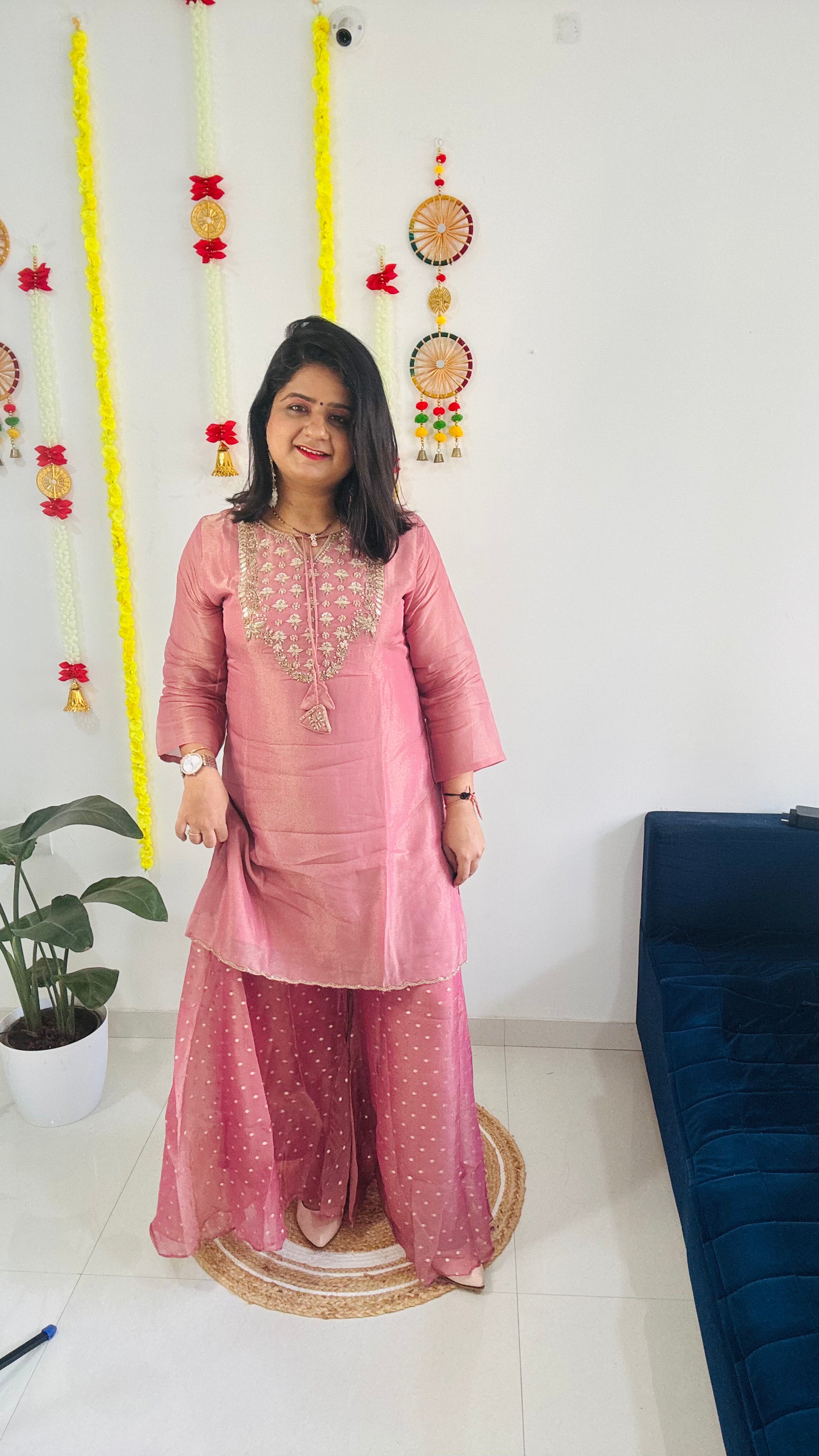 "Suhana" pure tissue sharara set