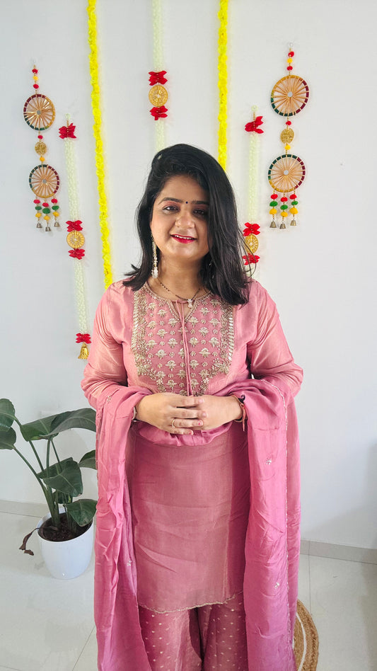 "Suhana" pure tissue sharara set