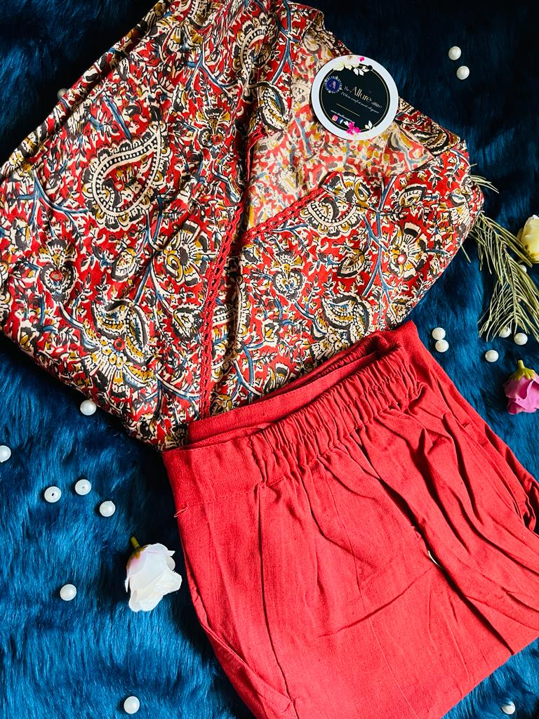 Angrakha Style in beautiful kalmkari print !