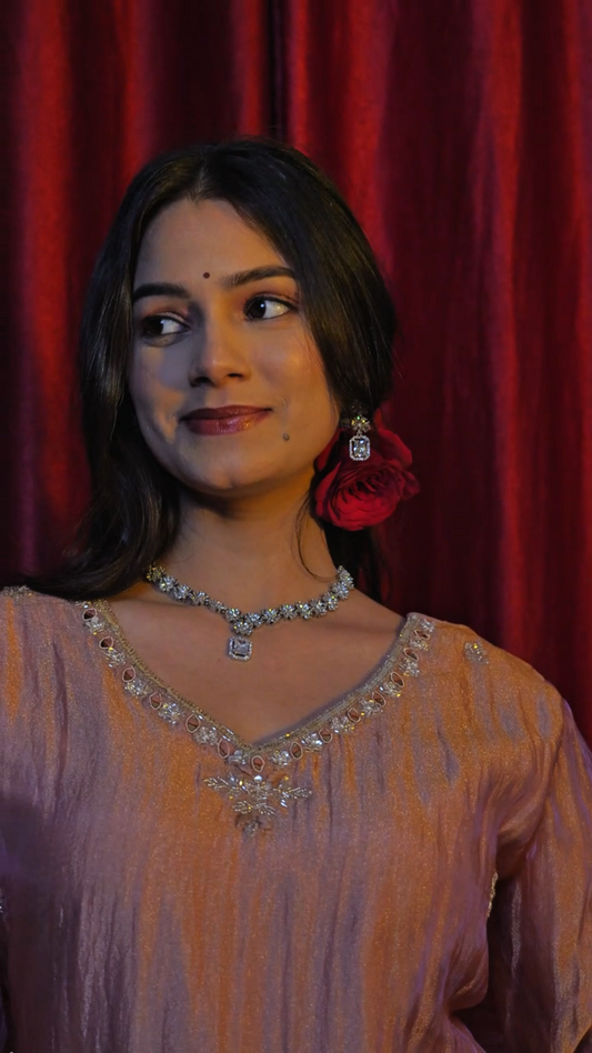 "Kohinoor " glass tissue sharara set